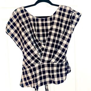 Gingham top with tie in the back